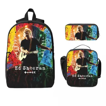 3Pcs Ed Sheeran Loop Tour 2026 Backpack Set for Kids Pen Bags Bookbag Sets with Lunch Box For School Students Knapsack 1