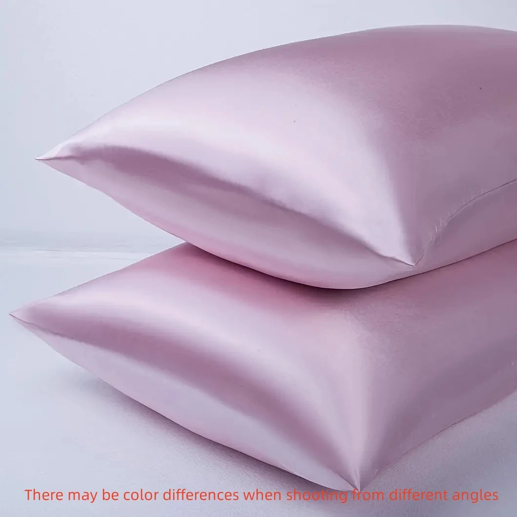1PC Satin Pillowcase Pink 100%polyester Comfortable Pillow Case Home Decor 50x75/50x90 Suitable For Bedroom Hotel No pillow core 5
