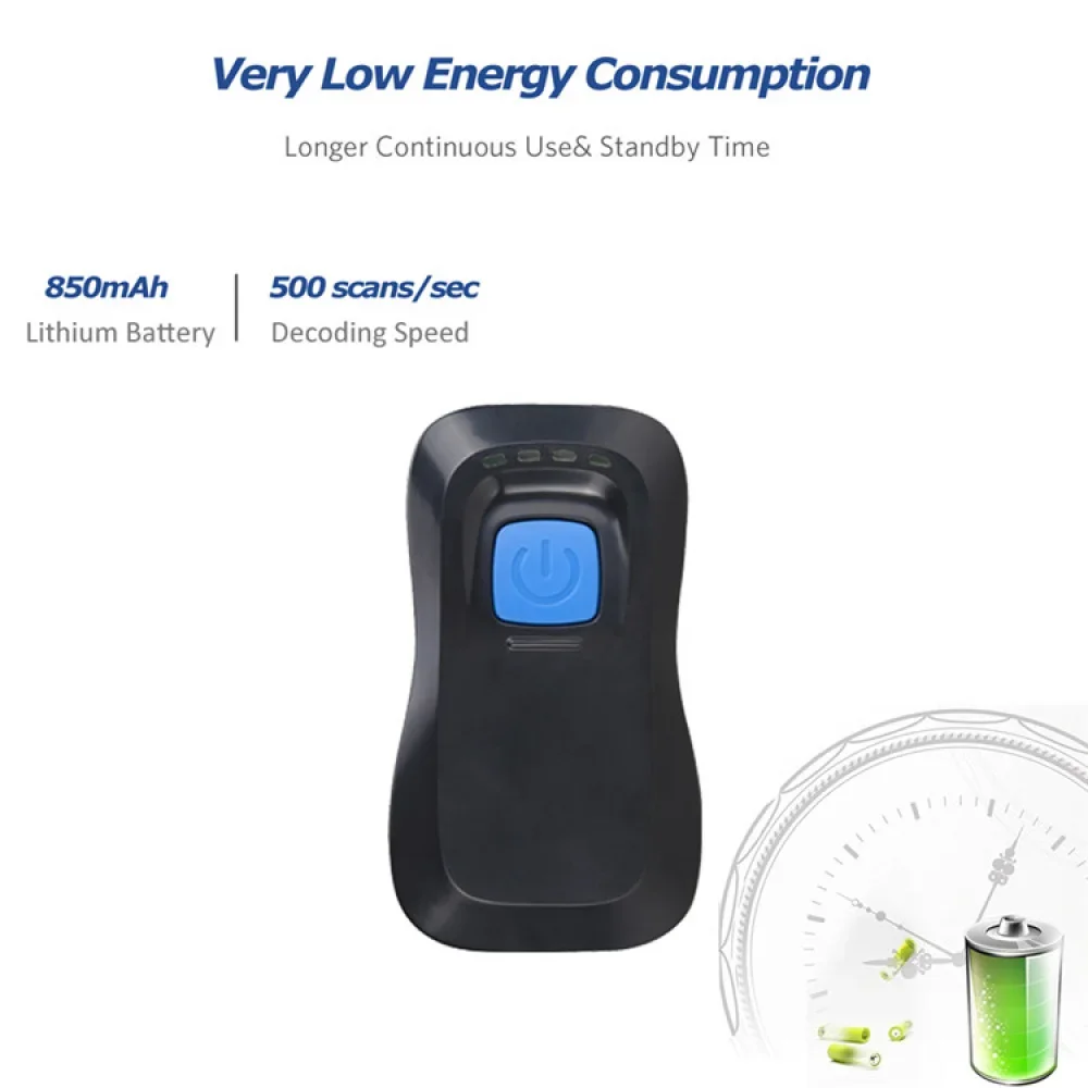Wireless 2D 3-in-1 Mobile Smallest Minibluetooth Portable- Finger Barcode Scanner