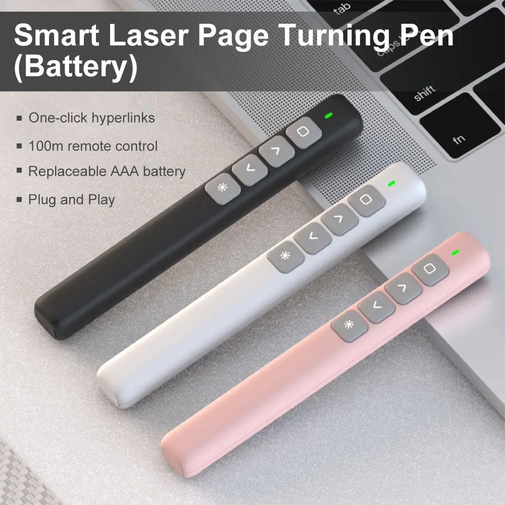 Basics Wireless Laser Controller for Presentation, with USB Receiver  and Battery Indicator (Battery Not Included)