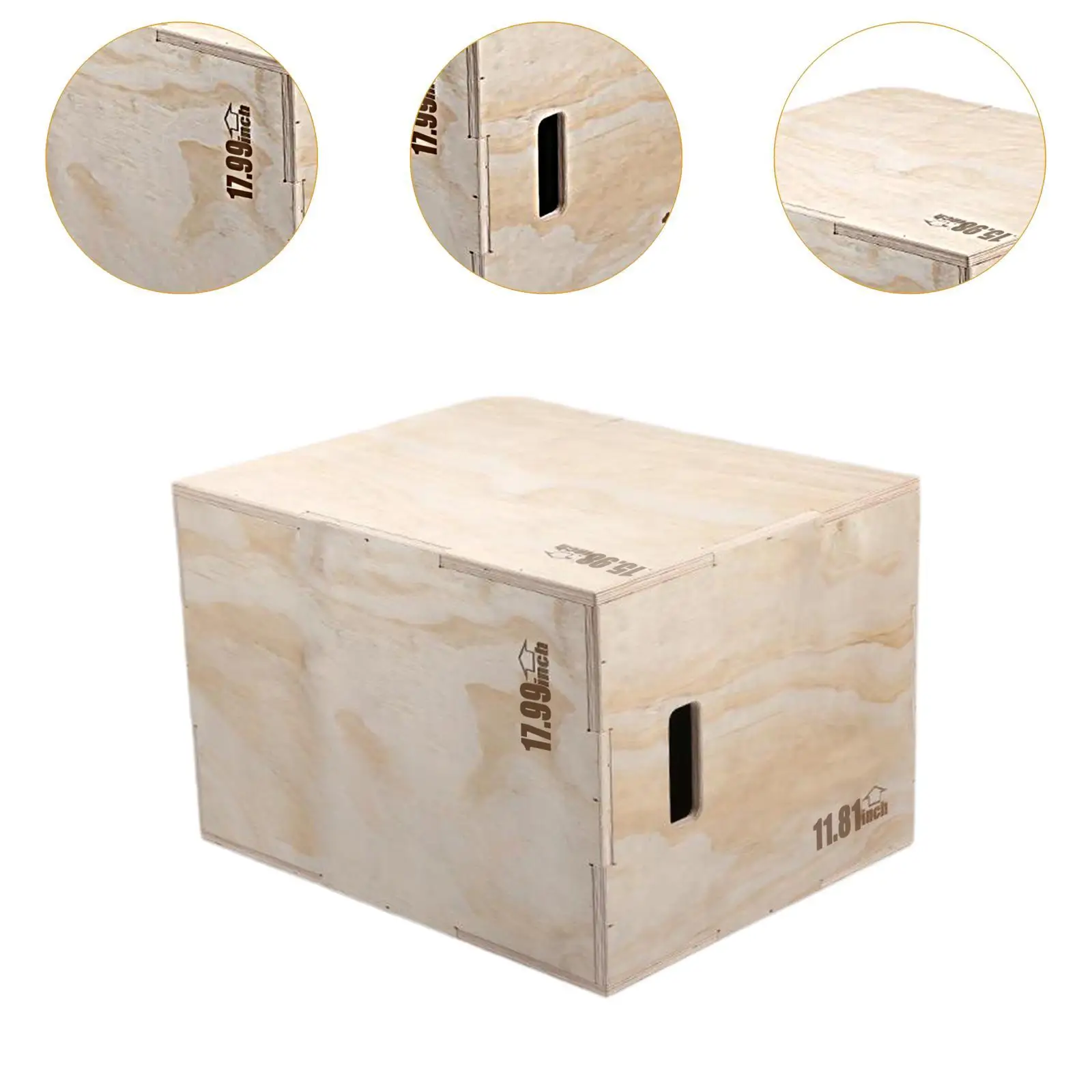 Wooden Plyo Box Multipurpose Step up Box Jumping Agility Box for Jumping Conditioning Strength Training Workout Lunges Home Gym