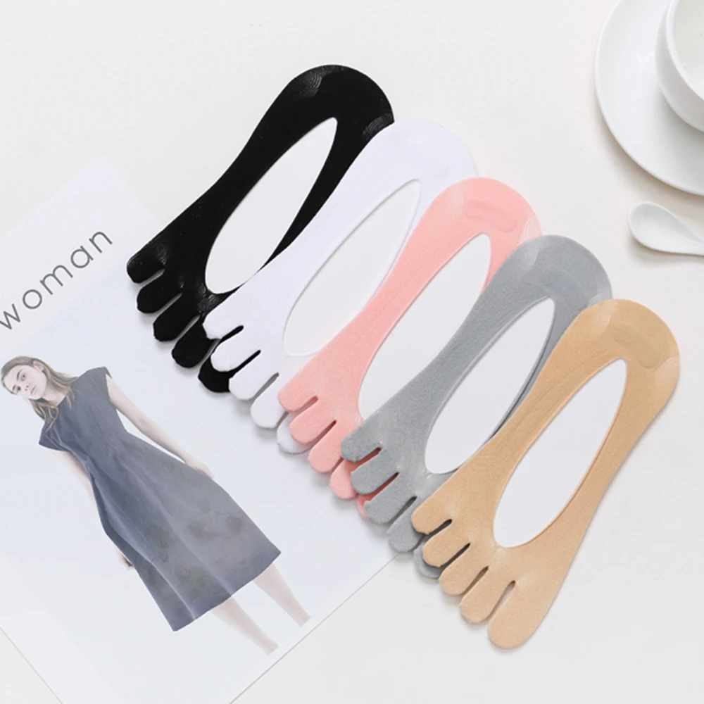 

Women Summer Five-Finger Socks Ultrathin Funny Toe Invisible Sokken With Silicone Anti-Skid Breathable Anti-Friction New
