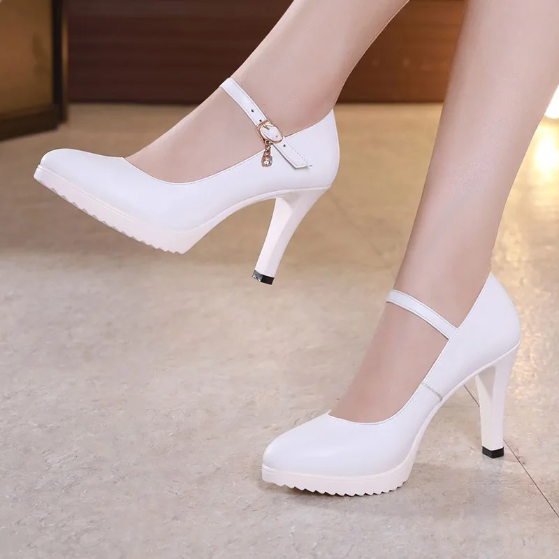 Women Pumps Block Ankle Strap Sandals Silver Wedding High Heel Shoes Night  Club | eBay