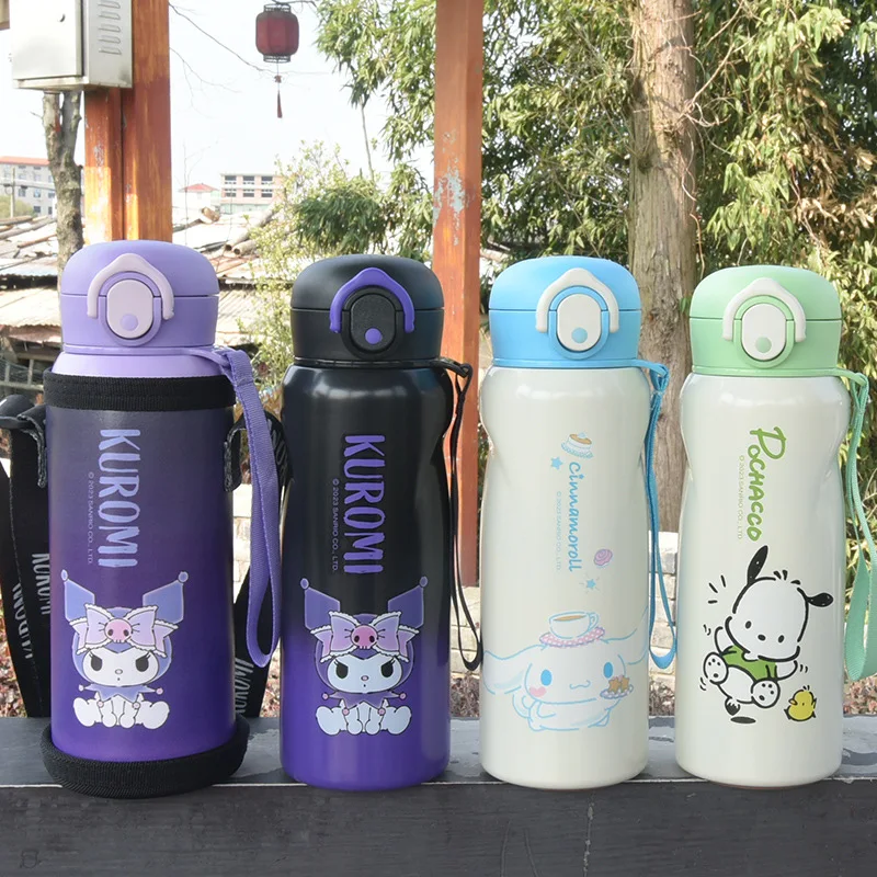 

Sanrio Kawaii Anime Cartoon series Kuromi Cinnamoroll Creative cute girl 316 stainless steel thermos cup children's water cup