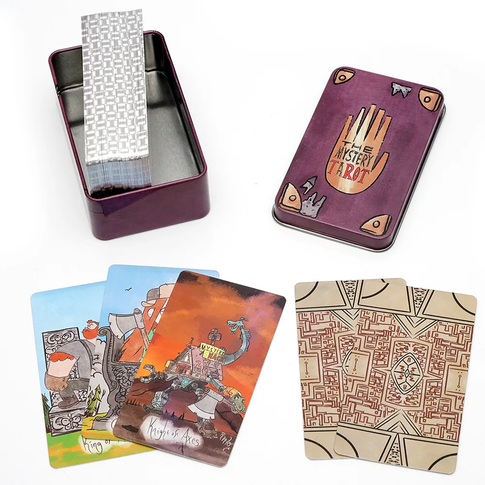 High Quality Mystery Tarot Card 78 Deck in A Tin Metal Box Gold-plated Edge English Tarot Cards for Divination Tarot Deck 2