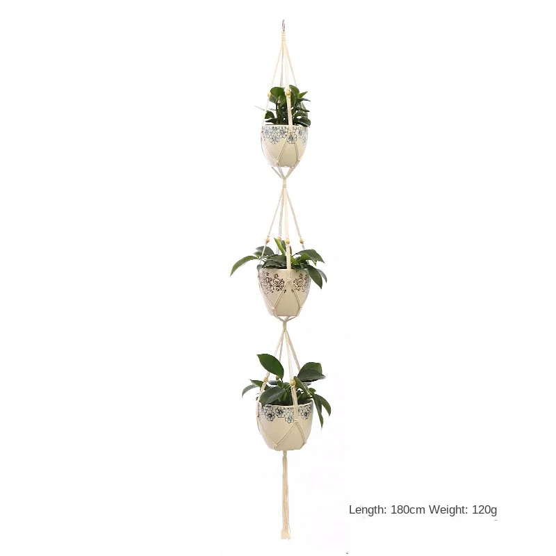 Handcrafted Macrame Hanging Plant Holder for Garden and Home Decor