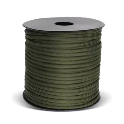 Enhanced Outdoor Survival Tactical Paracord, 9 - Strand, 4mm, Durable Parachute Cord for Camping & Weaving (Available in 50m & 100m) (9C Army Green)