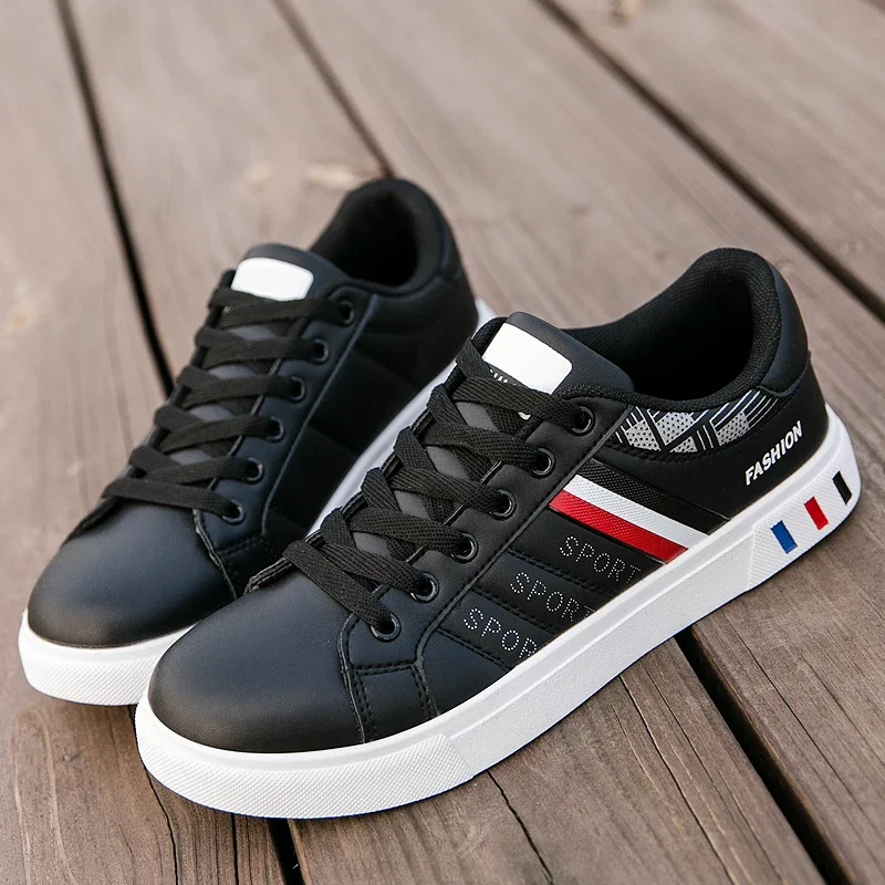 Sports Shoes Men Sneakers Casual Shoes Men Flats Lightweight Pu Leather Breathable Shoe Mens White Sports Tenis Shoes