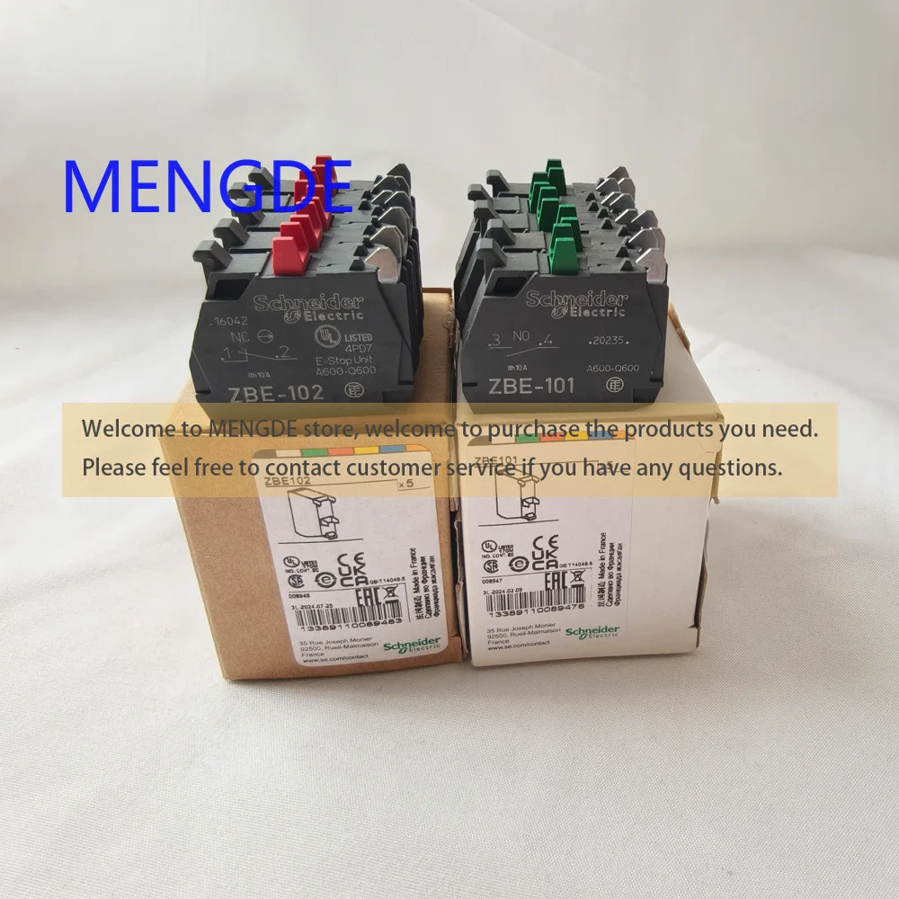 10 PCS 기존 Schneider ZBE101 ZBE102 XB4 버튼 접촉 모듈 ZBE1015 ZBE1025 신규