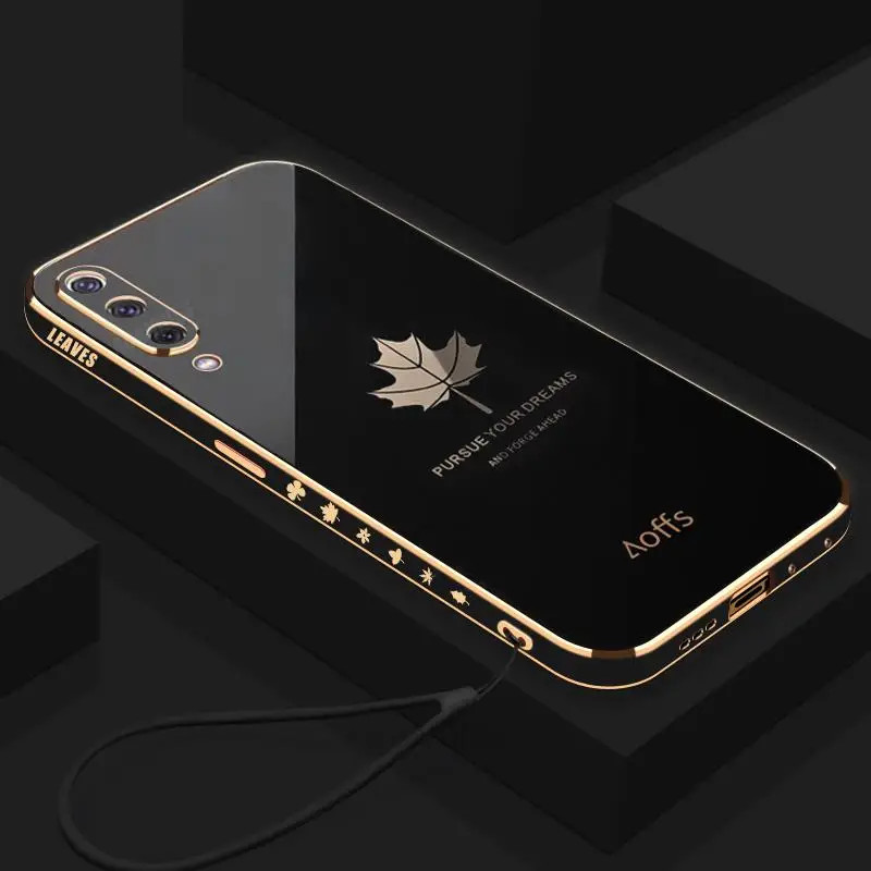thumbnail image 1 of Funda de lujo con cordón de hoja de arce A 50 30s 70 para Samsung Galaxy A50 A70 A30s A7 2018 A20 A30 A21s A20s cubierta de silicona chapada A50s, 1 of 4
