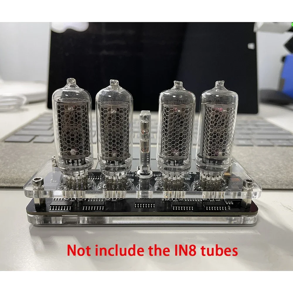 4 digit IN-8 Nixie Glow Tube Clock IN8 With LED Backlight Glow