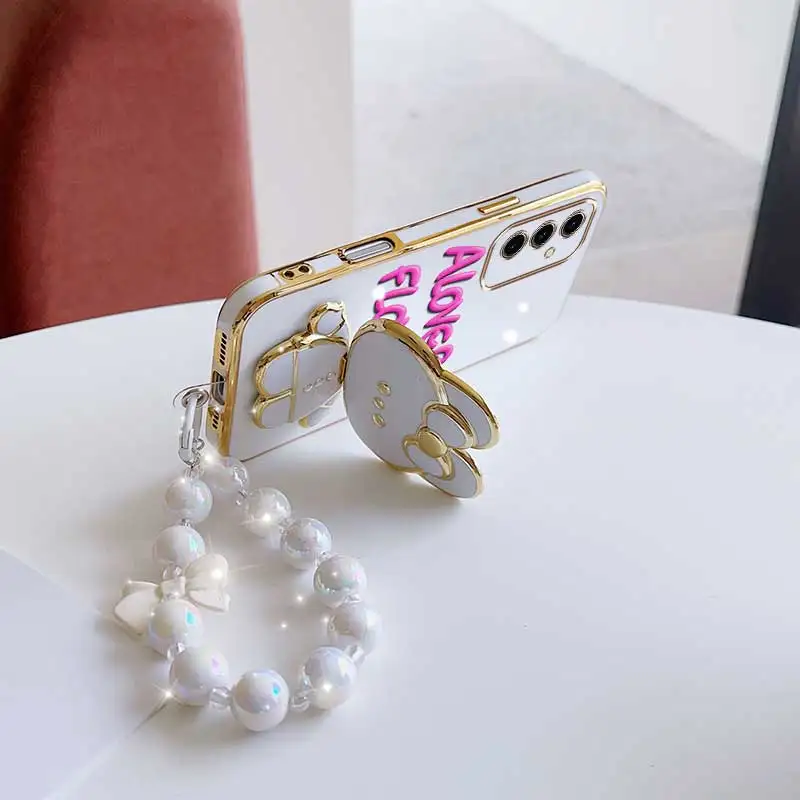 Chic Floral Phone Case Set with Lanyard and Stand - 3 Piece Bundle