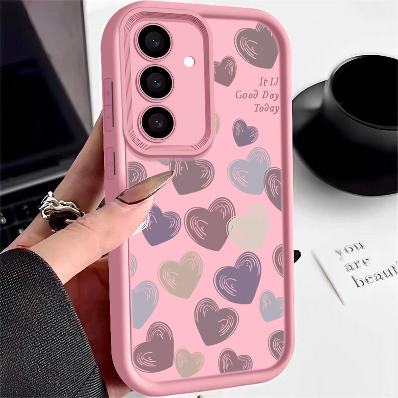 thumbnail image 1 of Funda de corazones de amor de Color caramelo para Samsung Galaxy A55 A54 5G A53 A52 A14 A34 A15 A35 S20 S21 FE S22 S23 S24 Ultra cubierta a prueba de golpes, 1 of 5