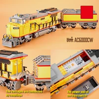 City Technical Remote Control Diesel locomotive AC6000CW Building Block Model Orient Express Train Bricks Toy Kid Christmas Gift 6