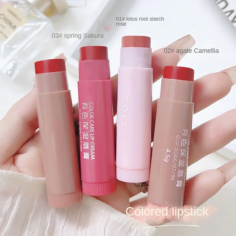 Hydrating Lipstick Moisturize Lip Balm Lipstick Hydrate Plump Lip Water Light Glaze Makeup 3 Colors