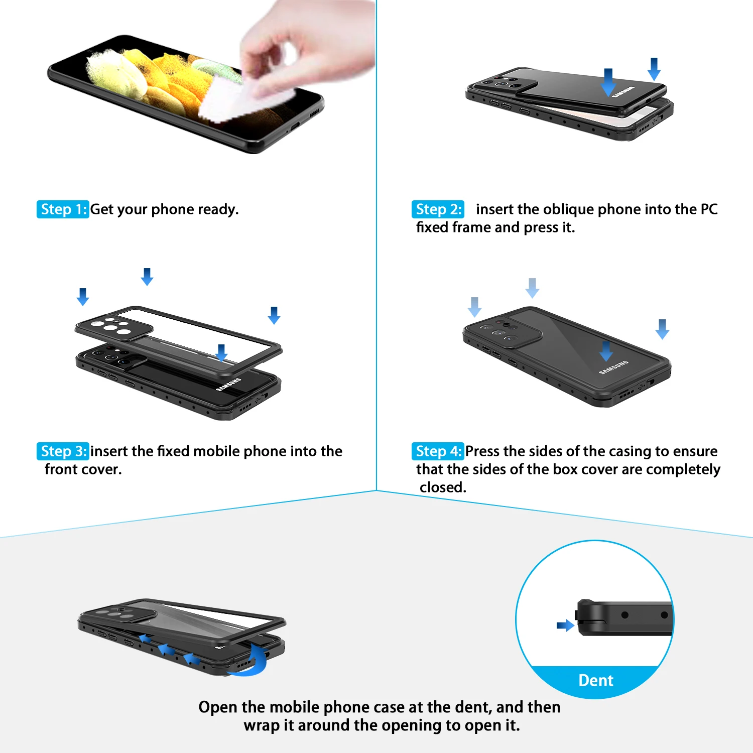 New IP68 Waterproof Cases For Samsung Galaxy S21 Ultra S21 Plus Shockproof Diving Protect For Galaxy Note 20 CASE Cover