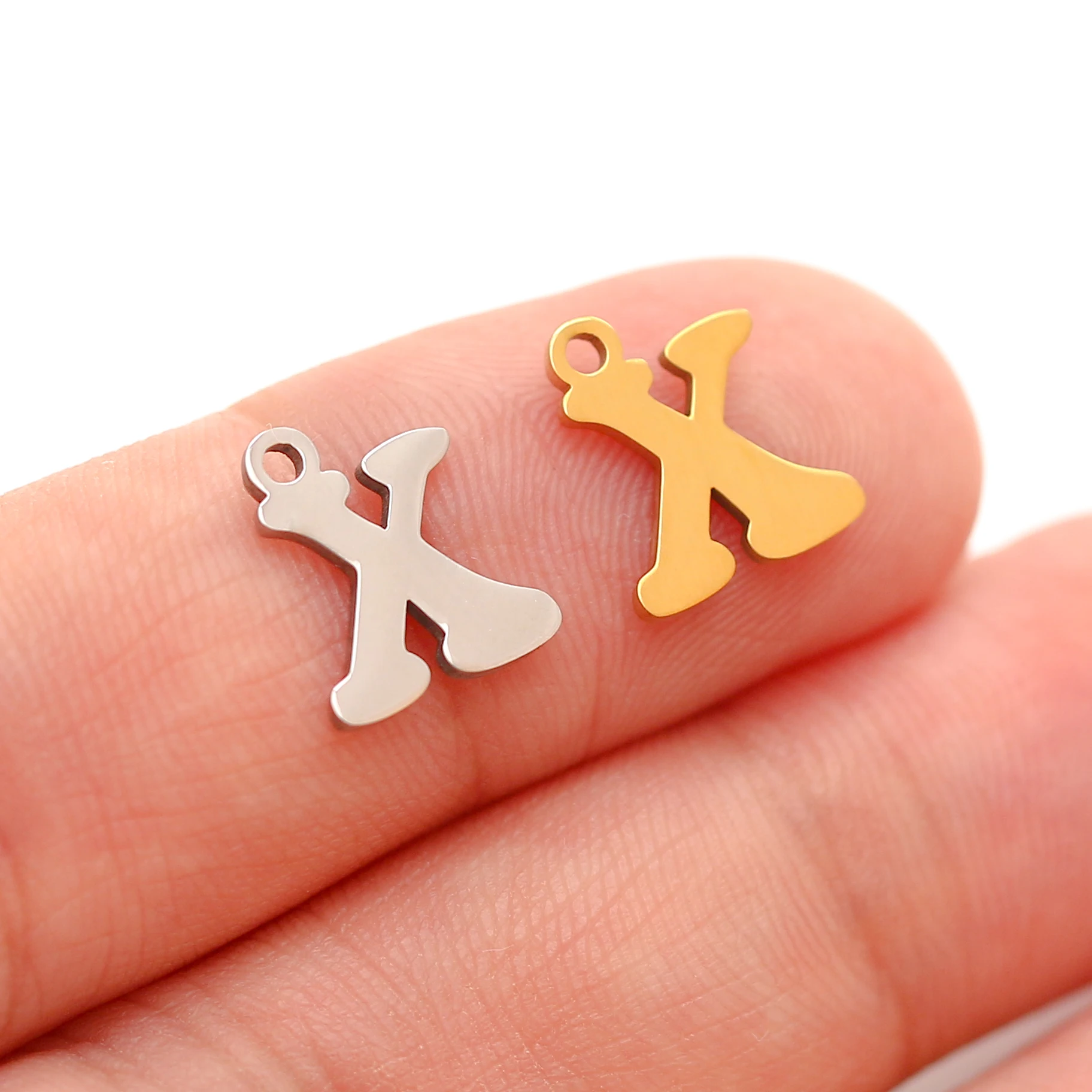 5pcs anfängliche Charms 18k pvd plattiert Edelstahl 26 Buchstaben A-Z Alphabet Anhänger DIY Schmuck Zubehör für Armband Halskette – Detail 33