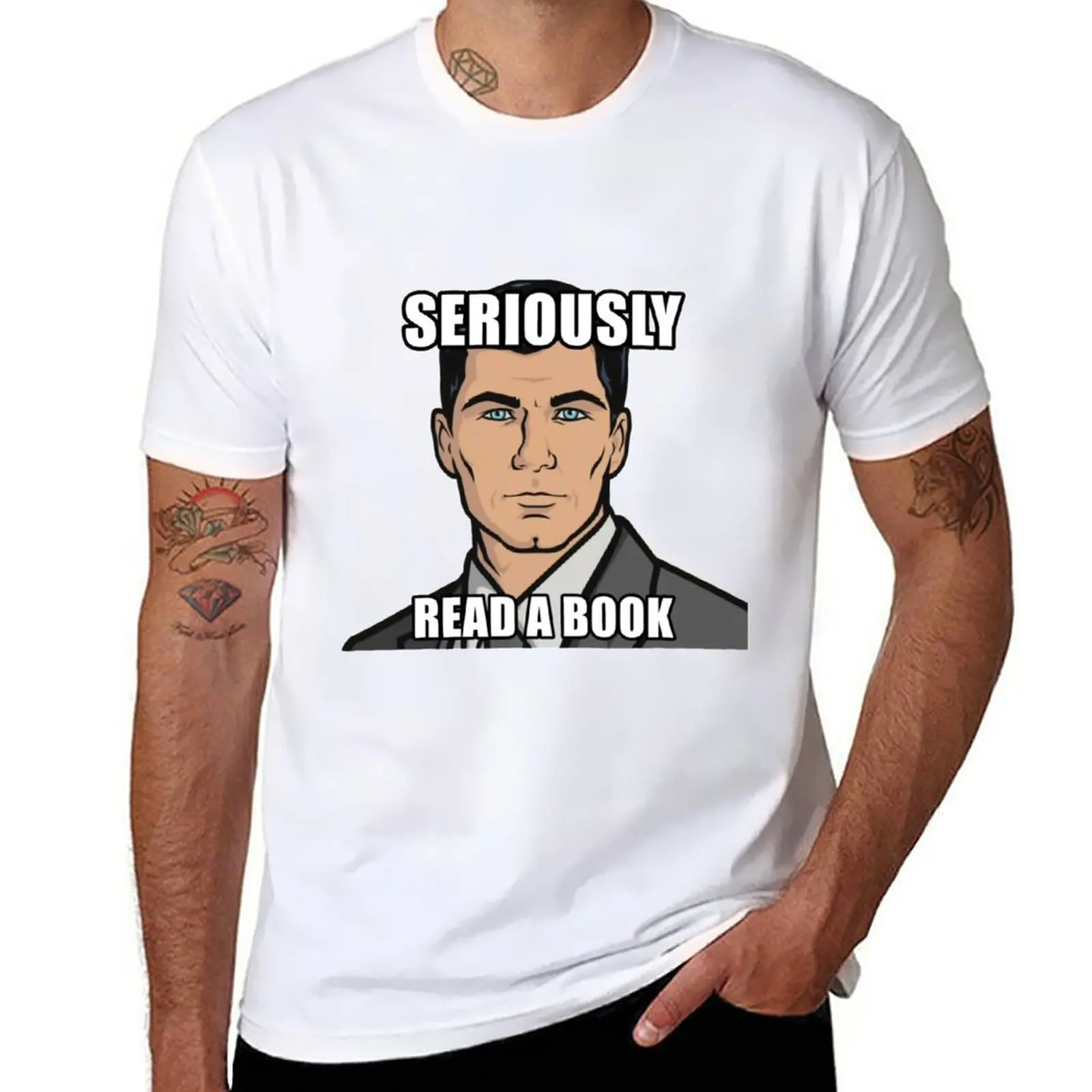 Archer Leggi Un Libro Come Ottieni Le Formiche Archer Bere Davvero Leggi Un Libro T-Shirt Asciugatura Rapida Ragazzi Animal Print Abbigliamento Da Uom