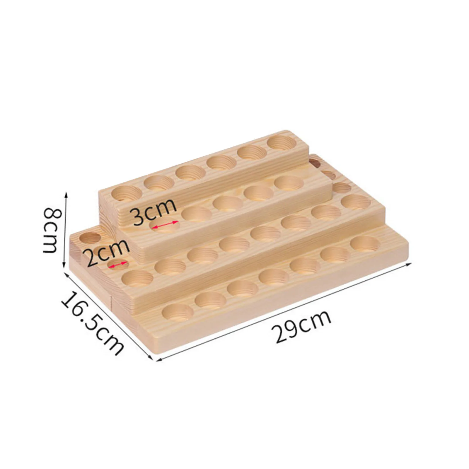 Natural Wood Essential Oil Display Stands Holder Rack Storage Organizer For 30 Slots 5-15ml Bottles Perfume Storage Tray 6