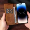 Leather Wallet Case For iPhone 16 Pro 15 14 Plus 13 12 Mini 11 Pro Max Holder Stand Flip Phone Cover For iPhone XR XS Max Coque 4