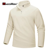 MAGCOMSEN Men's Fleece Sweaters Fall Winter Half-zip High-neck Warm Long Sleeve Pullover Outdoor Workout Casual Tops