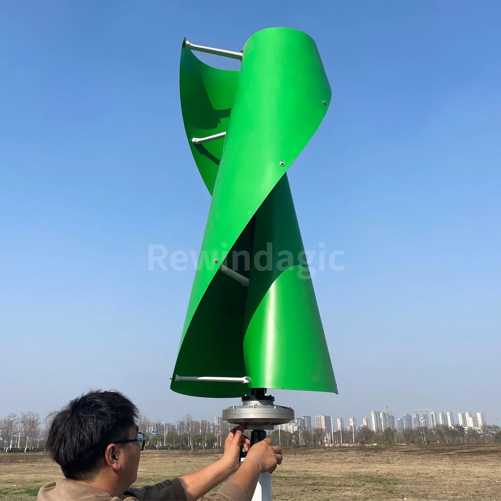 High Quality Wind Turbine Generator 1000W 2000W 3000W Vertical Axis Windmill With MPPT Hybrid Controller Inverter For Home Use