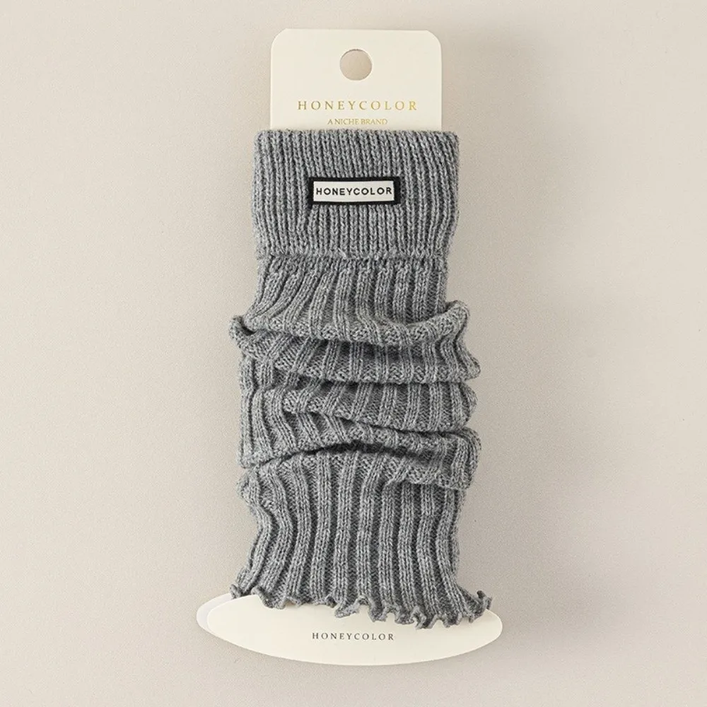 Thickened Solid Color Leg Warmers Polyester Fiber Mid Calf Socks