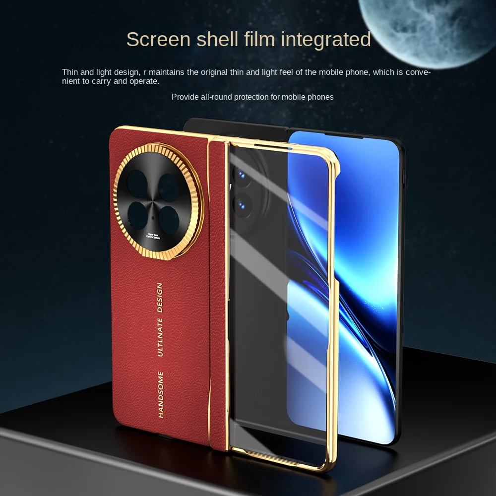 Infinity Foldable Glass Front Film Anti-Fingerprint Phone Case with Comfort Hand Flap