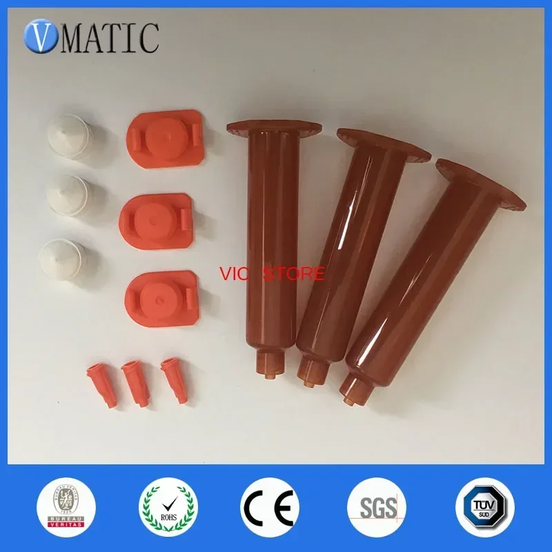 10ml Manual Single Liquid Glue Syringe Gun 10cc 1Pc With Pneumatic Barrel & Stopper Cover & Plastic Needle