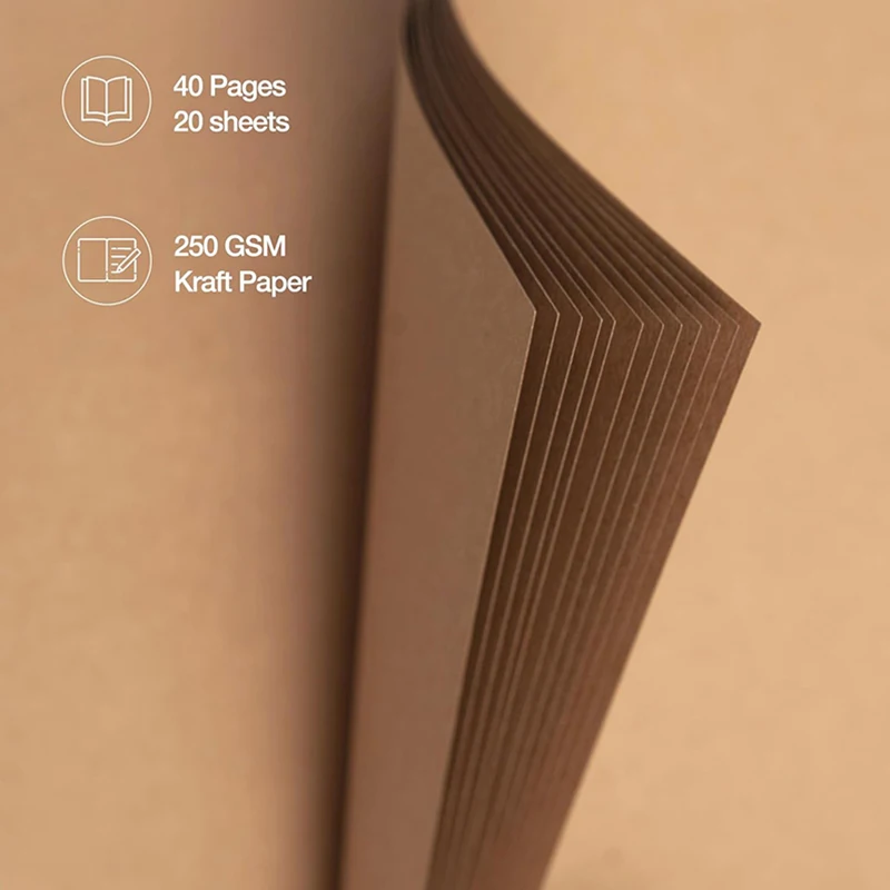 Álbum Scrapbooking Kraft A6 - Con Anillas, 40 Hojas Blancas, Ideal Para Proyectos De Manualidades Y Diarios