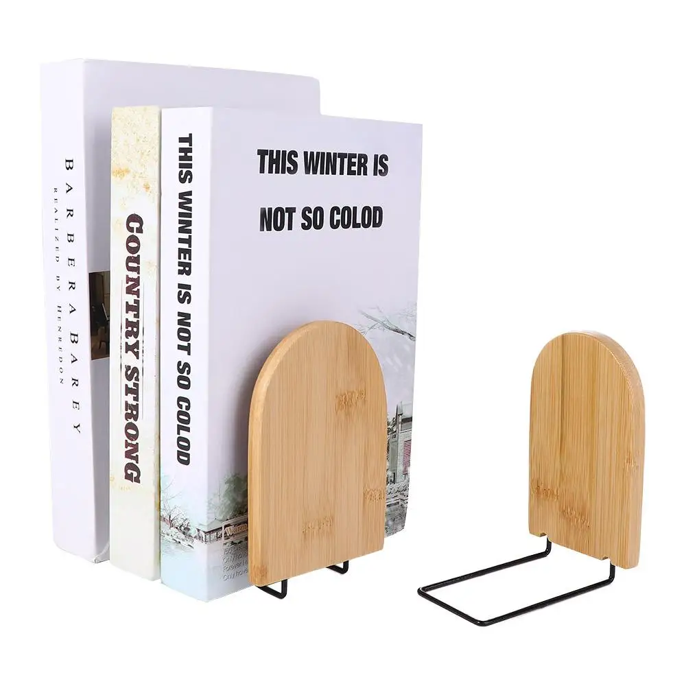 다기능 사무용품 책상 정리함, 학생 문구 책상 보관, 책 스탠드, 목재 북엔드 책꽂이 책 거치대