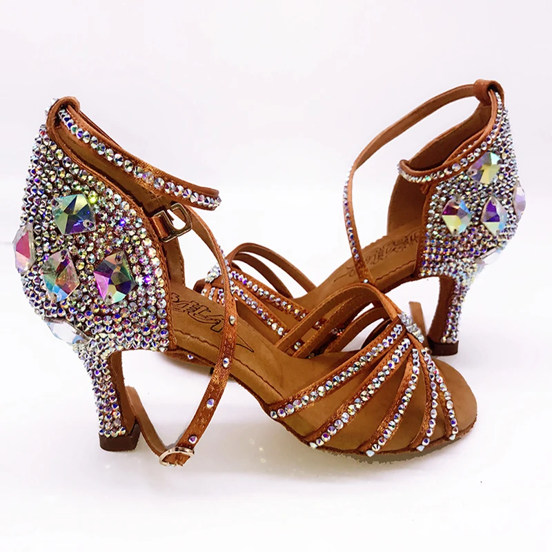 dance shoes BDSALSA 311 DANCE SHOES Latin Soft Bottom Adult Latin Shoes Diamond Shoe Add Drill Ballroom Ladies' high Heels Woman Perform
