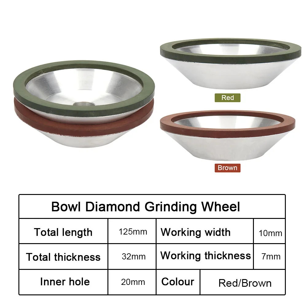 4''/5''/6'' Diamond Grinding Wheel Disc Cup Shape Grit 150-320 for Tungsten Steel Milling Cutter Tool Sharpener Grinder