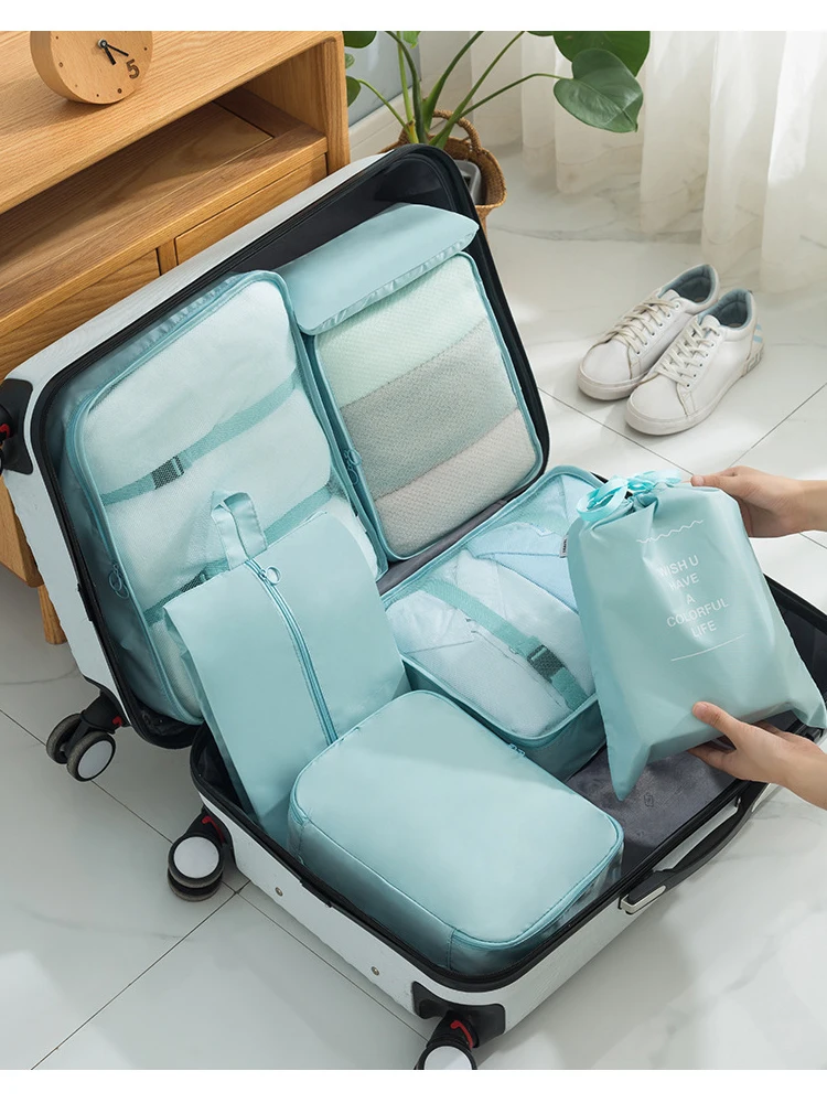 Travel storage bag seven piece set clothing and luggage sorting bag multifunctional clothing packaging and storage