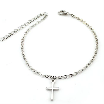 보헤미아 크로스 펜던트 발목 팔찌 패션 발 보석 여름 해변 파티 액세서리 스테인레스 스틸 앵클릿