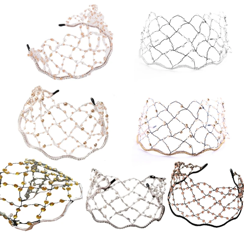 

Винтажная роскошная цепочка с кристаллами в стиле барокко для головы, цепочка с имитацией жемчуга, расшитая бисером, повязка на