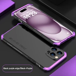 Premium PC+Alloy Metal Phone Case: Sleek and Durable Protection - iPhone 14 Pro (Purple)
