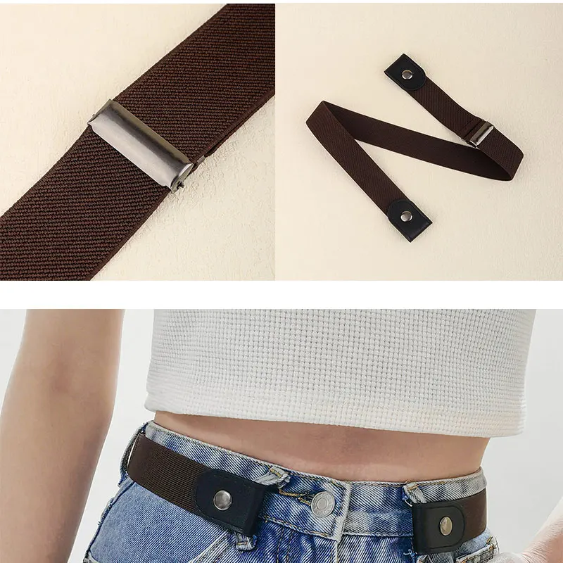 Neue verstellbare Stretch elastische Taillen bund unsichtbare Gürtels chnalle freie Gürtel für Frauen Männer Jeans hosen Kleid keine Schnalle leicht zu tragen – Detail 9