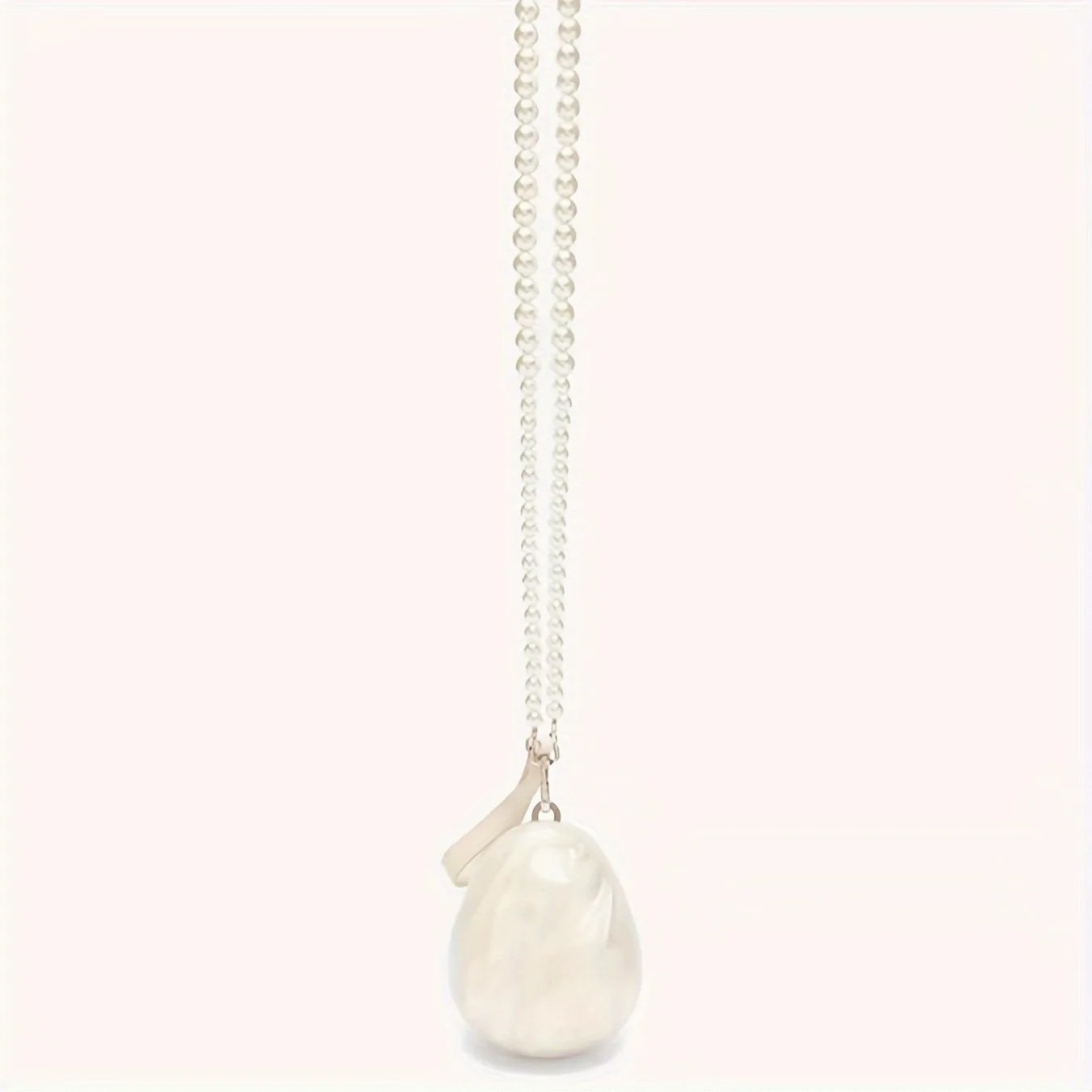 Women Acrylic Egg Bag Pearl Beaded Evening Clutch clasp detail