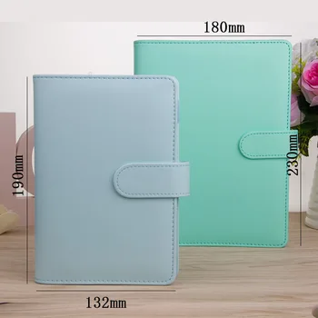 Macaroon Color A6/A5 PU Leather DIY Binder Notebook Cover Diary Agenda Planner Paper Cover School Stationery 1