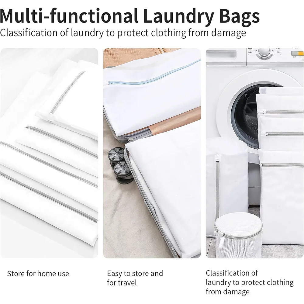 2PCS Honeycomb Mesh Laundry Bags For Delicates,Net Fabric Reusable Delicate Wash Bag Travel Organization Bag For Lingerie 4
