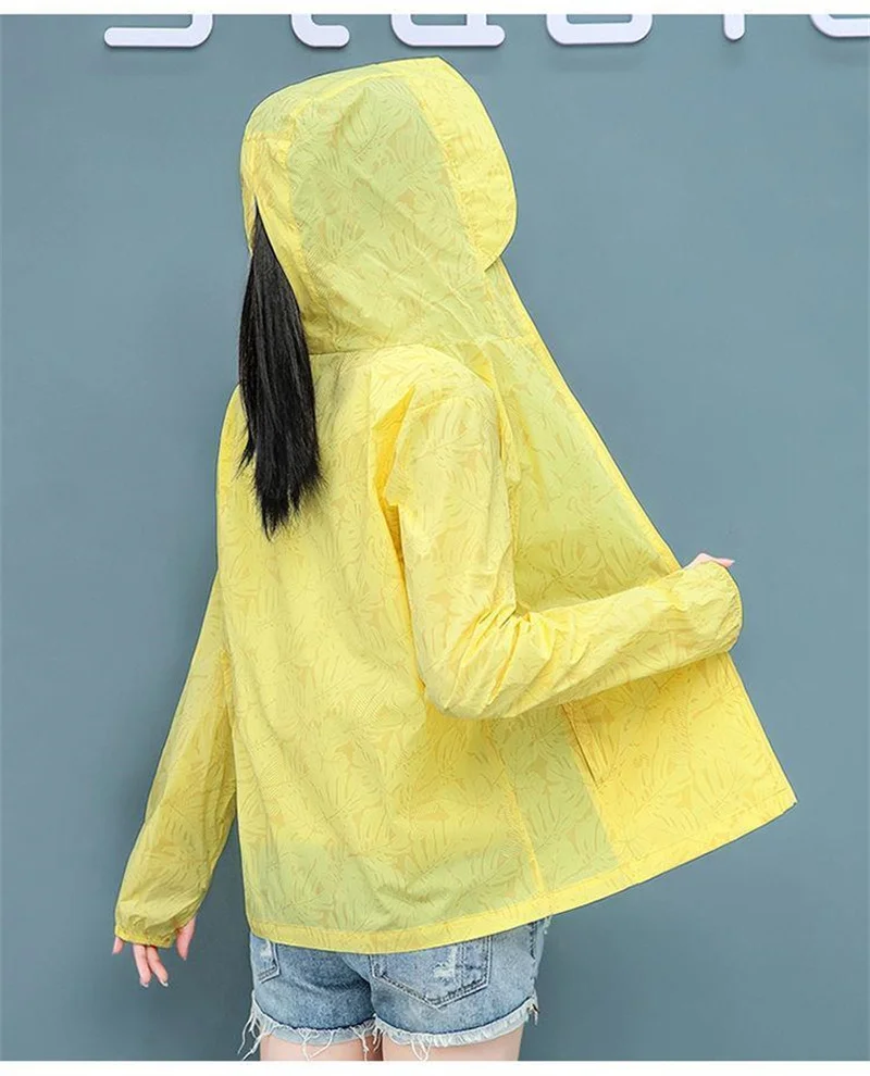 Hooded Long Sleeve Thin Windbreaker Women's Coat Jacket 2023 New Summer Loose Sunscreen Coat Female UV Resistant Outdoor Top 4XL