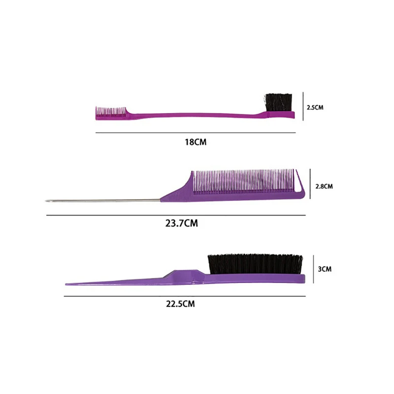Hair Comb Hair Brush Comb Hair Comb Set 3pcs/lot Double Sided Edge Control Hair Comb Hair Styling Brush Accessories