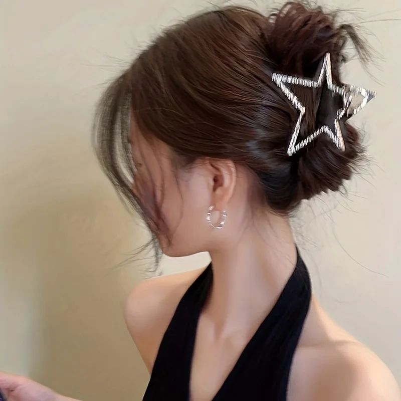 1-teilige sternförmige Metall-Haarspange, elegantes, vielseitiges tägliches Styling, einfacher Retro-Stil, mit stabilem Griff.