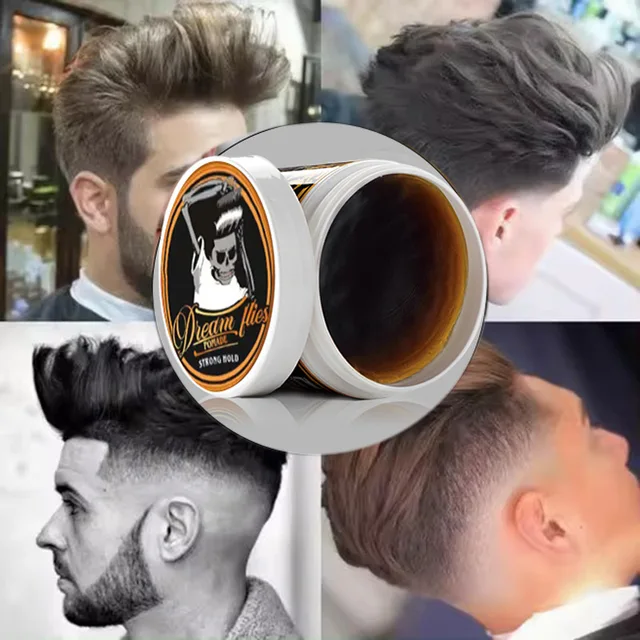 Pommade à cheveux de style vintage pour hommes – Forte tenue toute la journée, look classique brillant et lisse au dos, à base d'eau, non gras 1