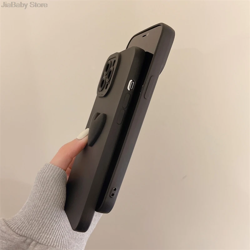 Mobilskal i flytande silikon med glitterhjärta för iphone_voghion.com