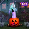 Halloween Inflatable Pumpkin Ghost Lantern – Spooky Outdoor Yard Decoration for Horror House Festival Props and Parties