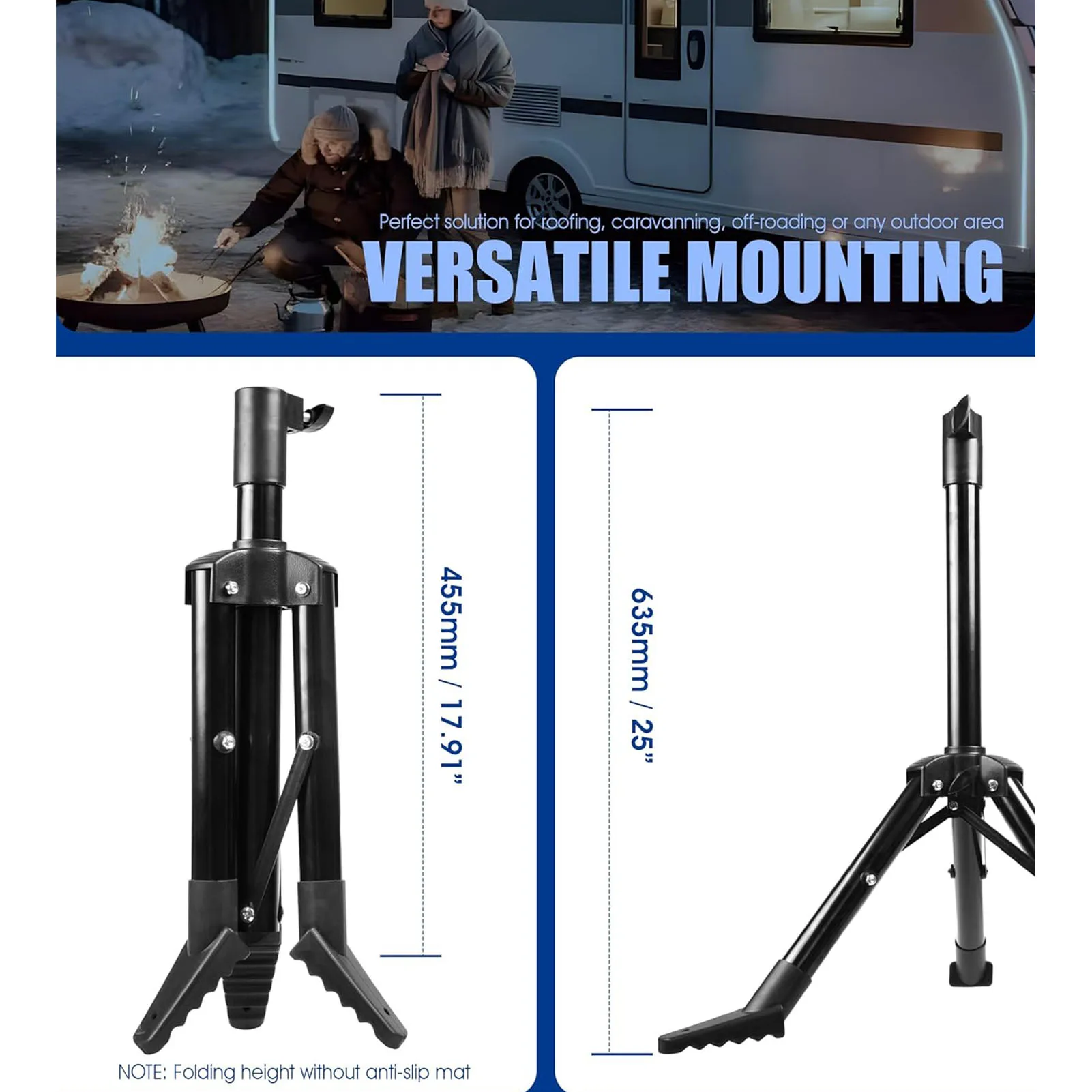 Foldable Tripod Mount for Starlink V2 V1 Stainless Steel Folding Mounting Stand for Roof Camping RV Travel Yacht