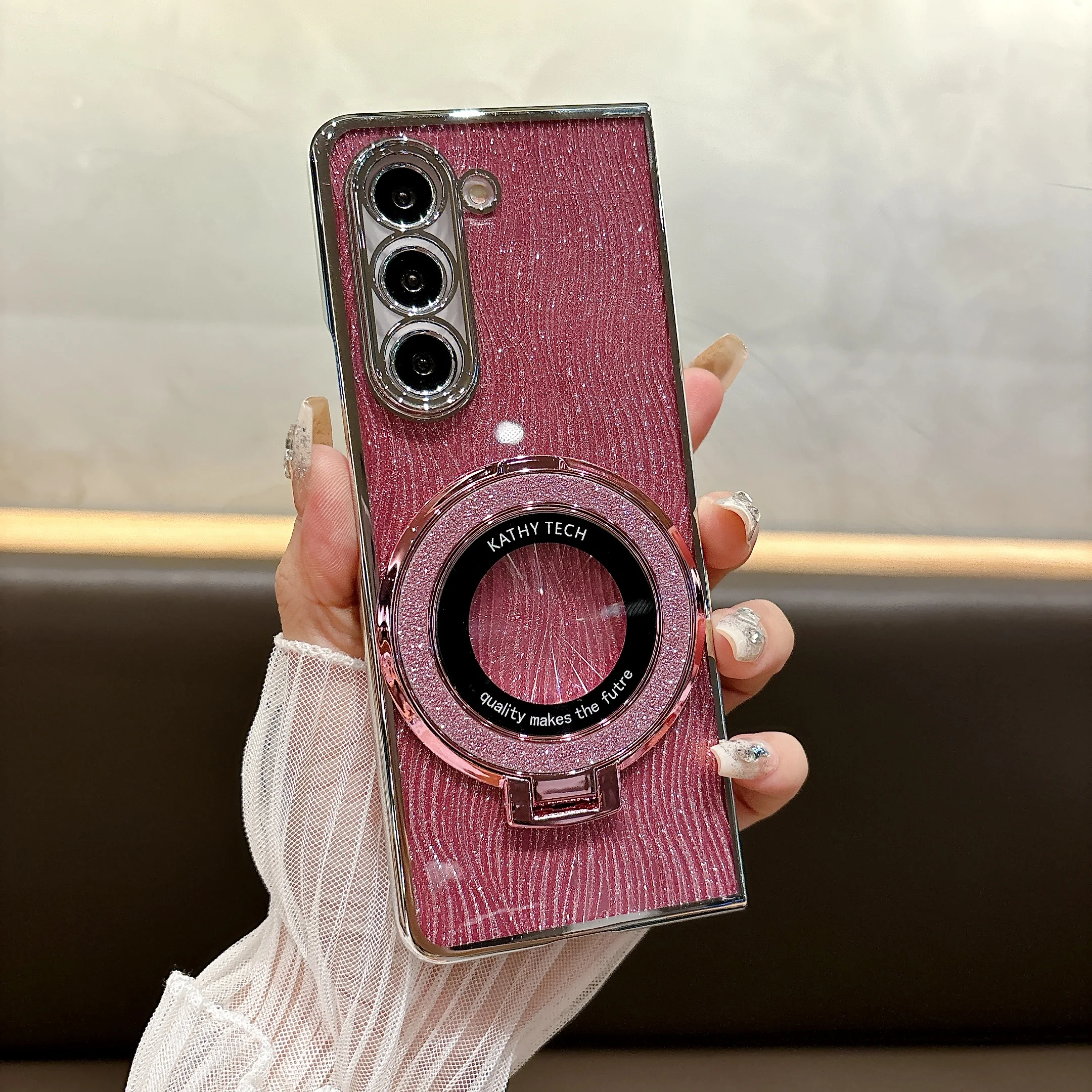 Luxury Ring Electroplate Sparkling Magnetic Shockproof Phone Case