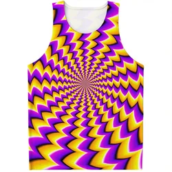 Fashion Twinkle Psychedelic 3d Printed Tank Top For Men Optical Illusion Pattern Tee Shirts Summer Street Sleeveless Vest